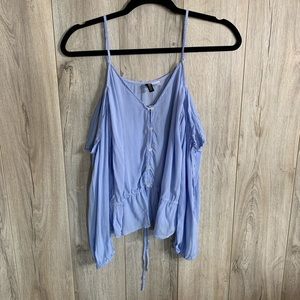 H&M Divided Open Shoulder Blue Adjustable Tank